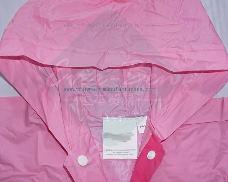 Pink Vinyl totes rain poncho front opening with hood
